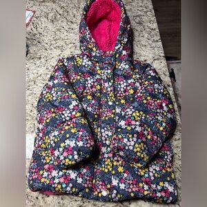 Carter's Floral Puffer Jacket - girls small size 4T